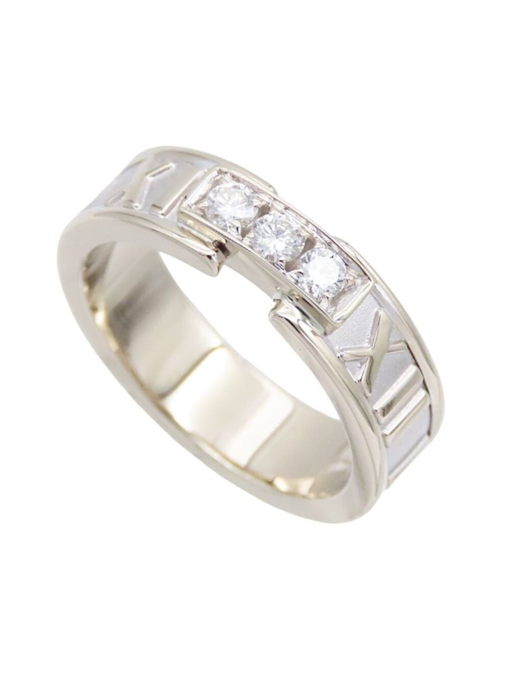 Tiffany & Co Atlas Ring White Gold 18K Diamond Ring